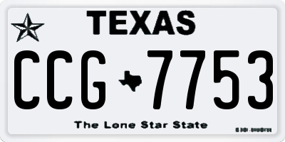 TX license plate CCG7753