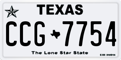 TX license plate CCG7754