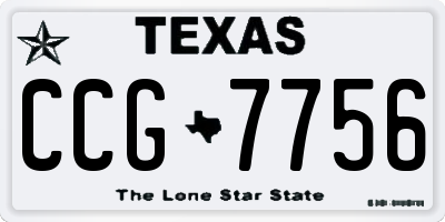TX license plate CCG7756