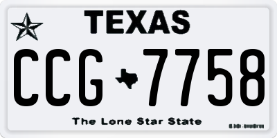 TX license plate CCG7758