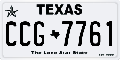 TX license plate CCG7761