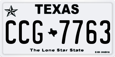 TX license plate CCG7763