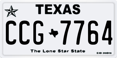 TX license plate CCG7764