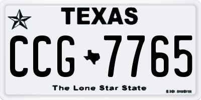 TX license plate CCG7765