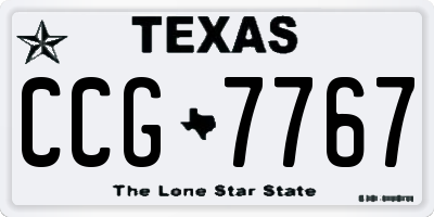 TX license plate CCG7767