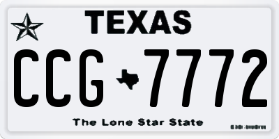 TX license plate CCG7772