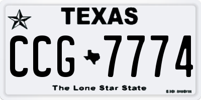 TX license plate CCG7774