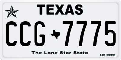 TX license plate CCG7775