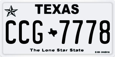 TX license plate CCG7778