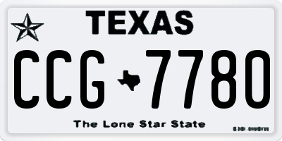 TX license plate CCG7780