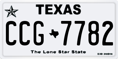 TX license plate CCG7782
