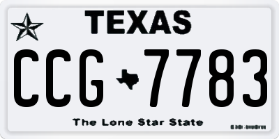 TX license plate CCG7783
