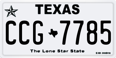 TX license plate CCG7785