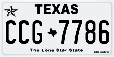 TX license plate CCG7786