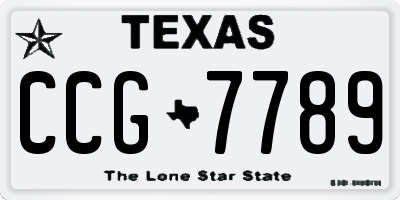 TX license plate CCG7789