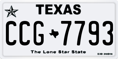TX license plate CCG7793