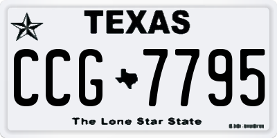 TX license plate CCG7795