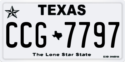 TX license plate CCG7797