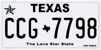TX license plate CCG7798