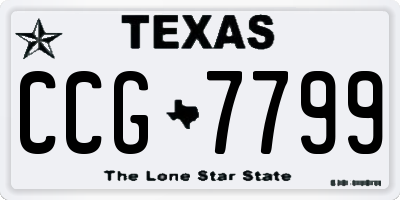 TX license plate CCG7799
