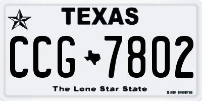 TX license plate CCG7802