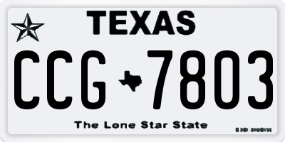 TX license plate CCG7803