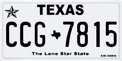 TX license plate CCG7815