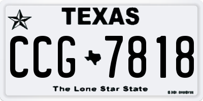 TX license plate CCG7818