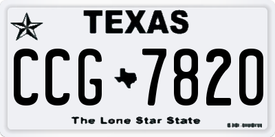 TX license plate CCG7820