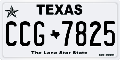 TX license plate CCG7825