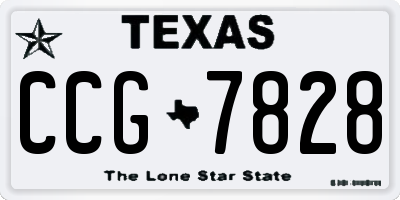 TX license plate CCG7828