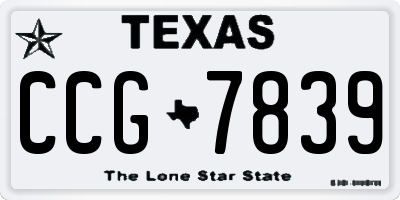 TX license plate CCG7839