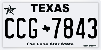 TX license plate CCG7843