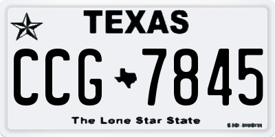 TX license plate CCG7845