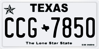 TX license plate CCG7850