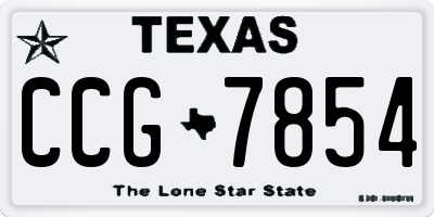TX license plate CCG7854