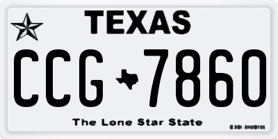 TX license plate CCG7860