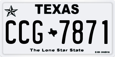 TX license plate CCG7871