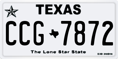 TX license plate CCG7872