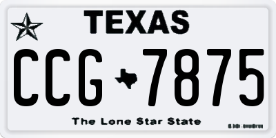 TX license plate CCG7875