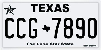 TX license plate CCG7890