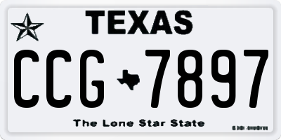 TX license plate CCG7897