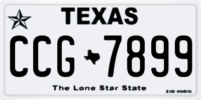 TX license plate CCG7899