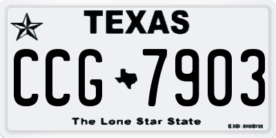 TX license plate CCG7903