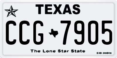 TX license plate CCG7905