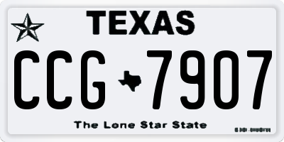 TX license plate CCG7907