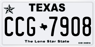 TX license plate CCG7908