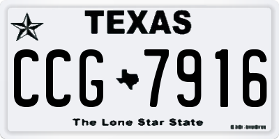 TX license plate CCG7916