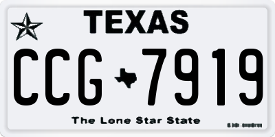 TX license plate CCG7919