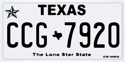 TX license plate CCG7920